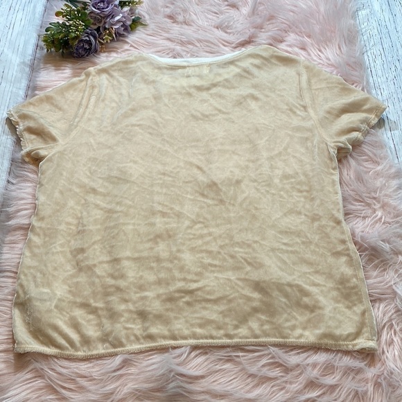 Nation LTD Marie Velvet Short Sleeve Tee Pink Cream sz M - Picture 13 of 13